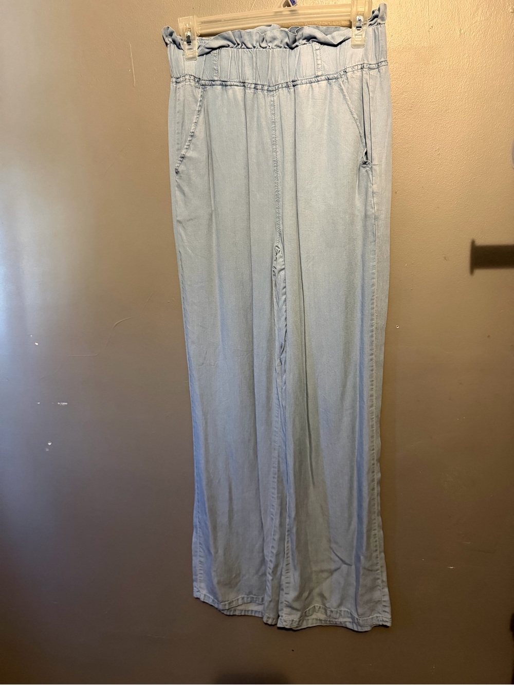 Source Unknown Light Blue Wide-Leg Tencel Pants